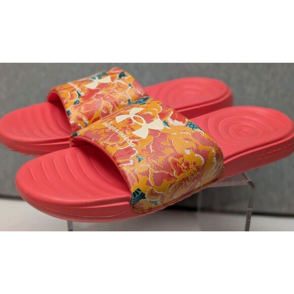 Under Armour Women's Ansa Graphic Slide Sandals Size 10 Floral 3024436 - Picture 1 of 10